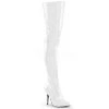 Pleaser 5" Heel White Classic Plain Thigh Boots*