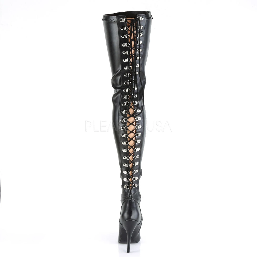 Pleaser 5" Heel Black Open Back Stretch Thigh Boots* Shoes 5 Pleaser 5" Heel Black Open Back Stretch Thigh Boots* Shoes