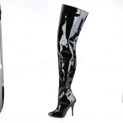 Pleaser Shoes 5" Heel Black Wide Top Crotch Boots*