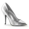 Pleaser 5" Silver Faux Leather Shoes* 1 Pleaser 5" Silver Faux Leather Shoes*