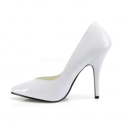 Pleaser Shoes 5" White Kitten Heel Classic Pointed Toe Pump*