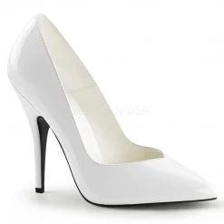Pleaser Shoes 5" White Kitten Heel Classic Pointed Toe Pump*