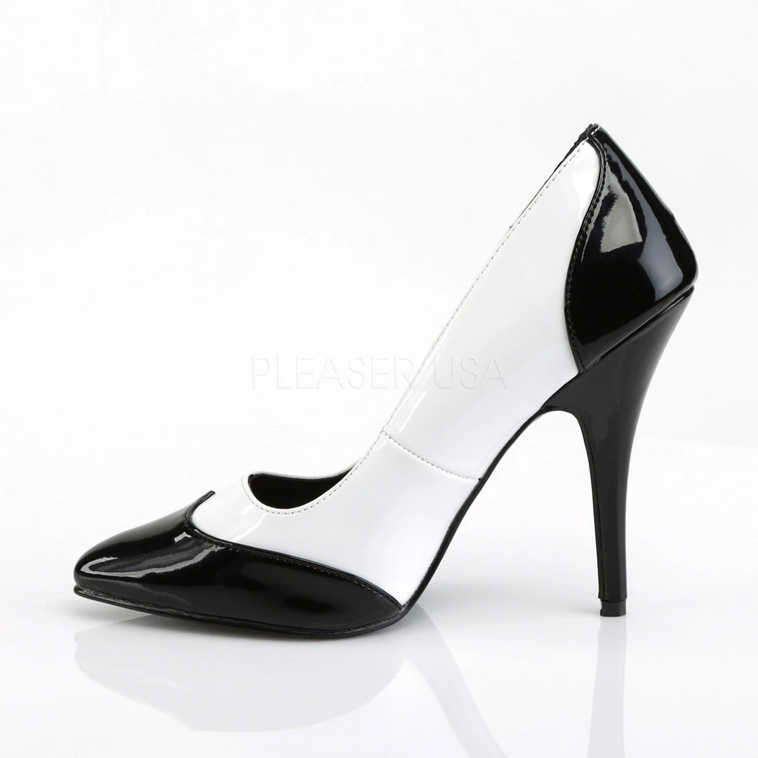 Pleaser 5" Black/White Spectator Pump Shoes* 4 Pleaser 5" Black/White Spectator Pump Shoes*