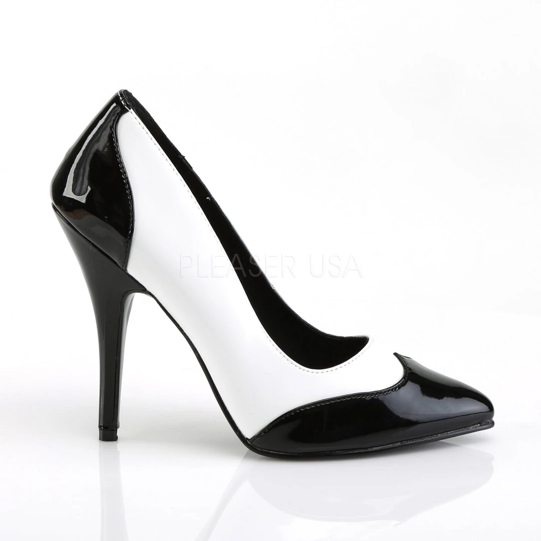 Pleaser 5" Black/White Spectator Pump Shoes* 6 Pleaser 5" Black/White Spectator Pump Shoes*
