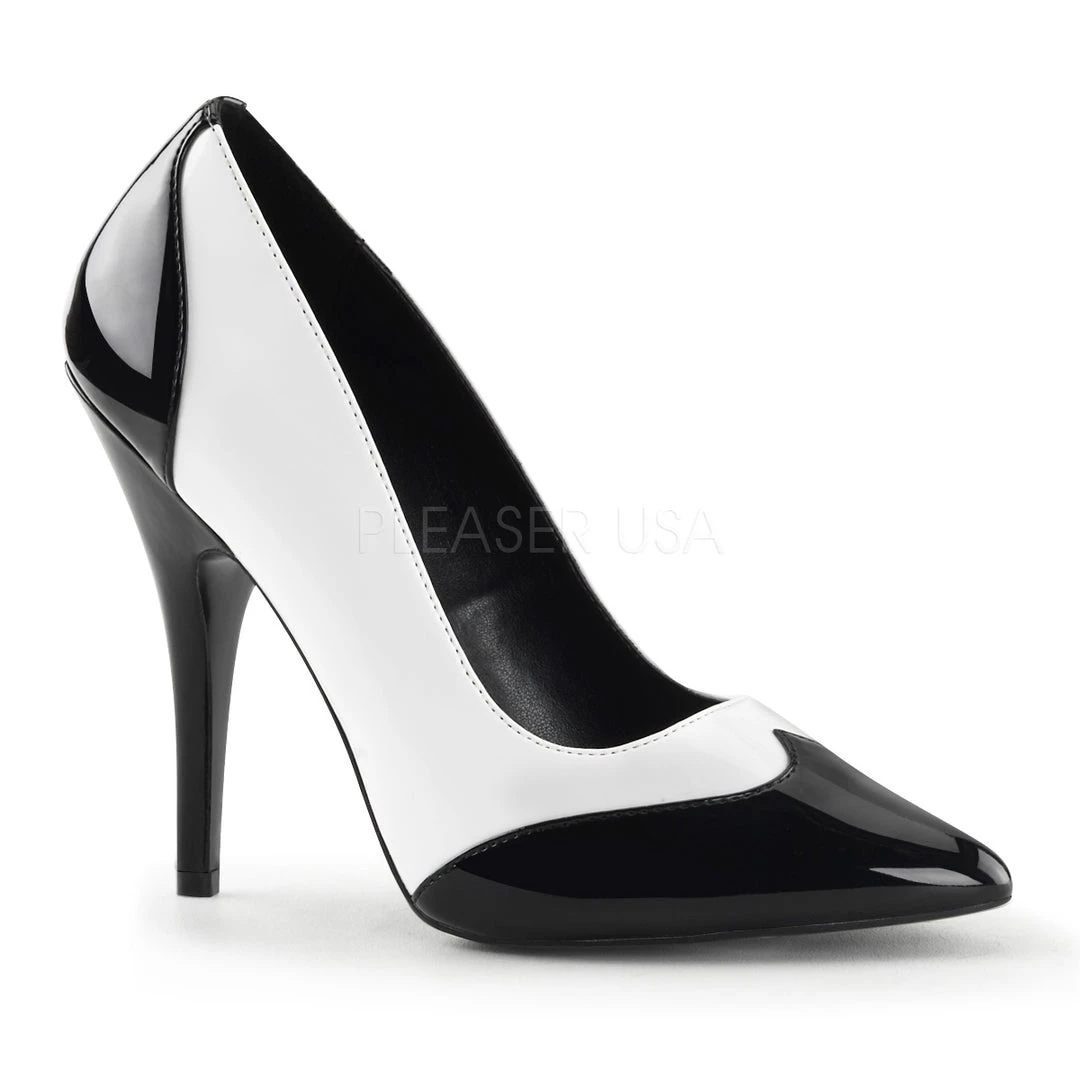 Pleaser 5" Black/White Spectator Pump Shoes* 3 Pleaser 5" Black/White Spectator Pump Shoes*