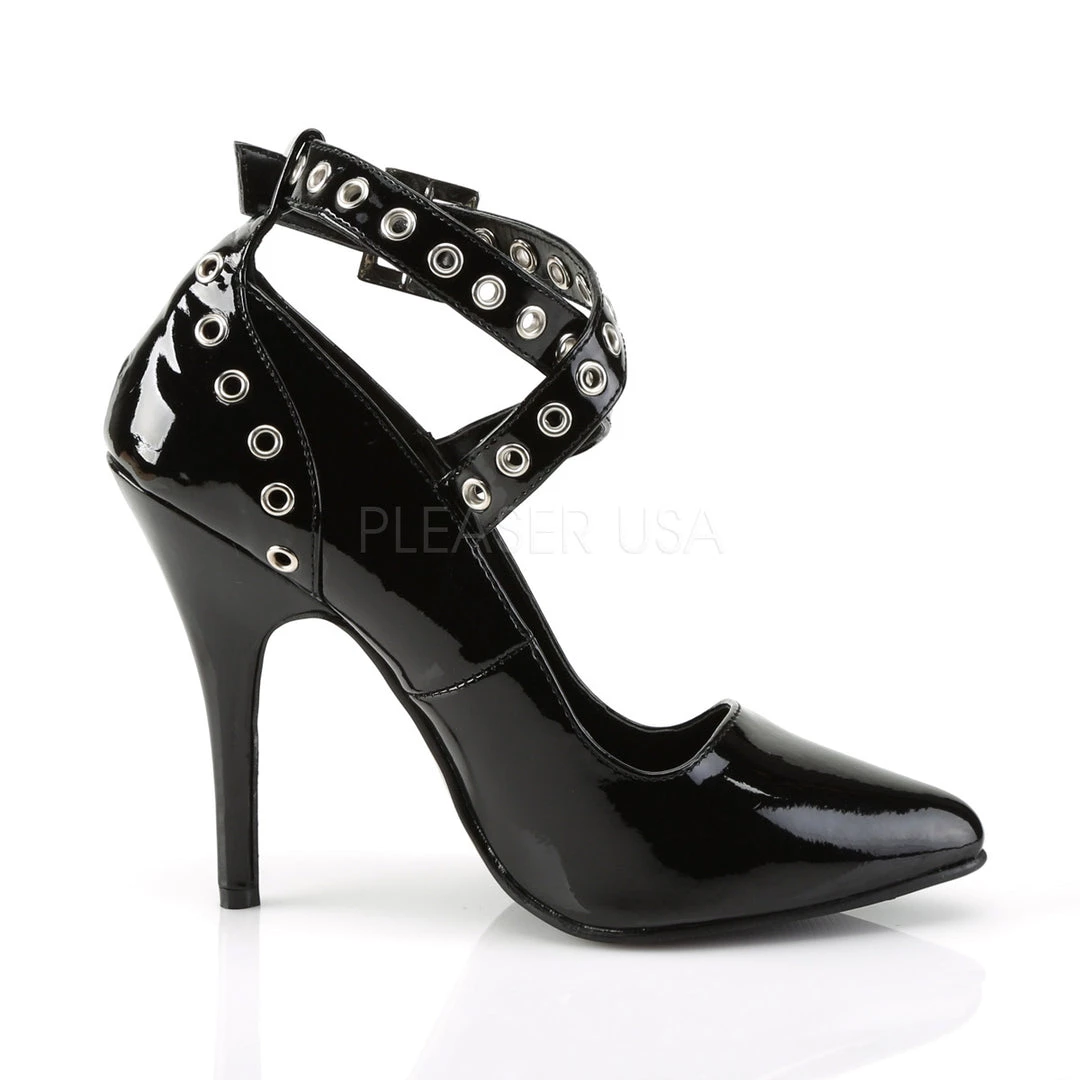 Pleaser 5" Black Criss-Cross Shoes* 6 Pleaser 5" Black Criss-Cross Shoes*