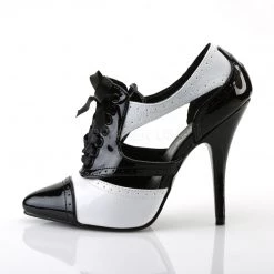 Pleaser 5" Heel Black/White Spectator Pump*