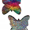 Pastease Rainbow & Silver Sequin Monarch Nipple Pasties