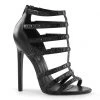 Pleaser 5" Heel Black Strappy T-Strap Sandal* Shoes