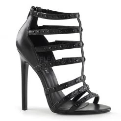 Pleaser 5" Heel Black Strappy T-Strap Sandal* Shoes
