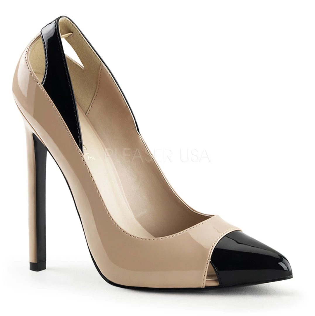 Pleaser Shoes 5" Heel Beige/Black* 3 Pleaser Shoes 5" Heel Beige/Black*