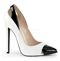 Pleaser Shoes 5" Heel Wht/Black Spectator Pump*