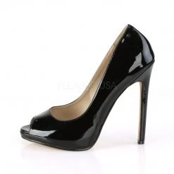 Pleaser 5" Black Peep Toe Shoes*