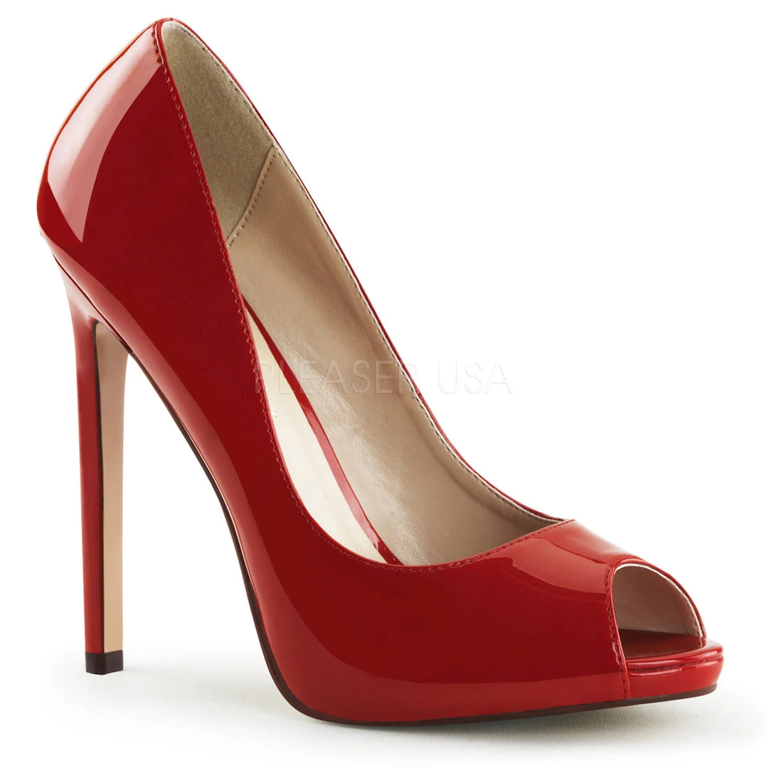 Pleaser 5" Red Peep Toe Shoes* 3 Pleaser 5" Red Peep Toe Shoes*