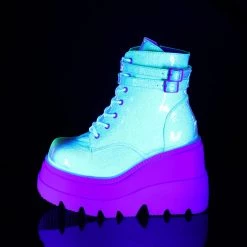 Demonia Green Glitter Vegan Leather 4.5" Platform Boots*