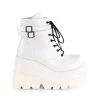Demonia White Vegan Leather 4.5" Platform Ankle Boots*