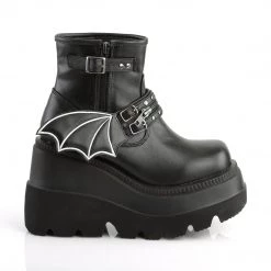 Demonia Black Vegan Leather 4.5" Platform Ankle Boots* Shoes