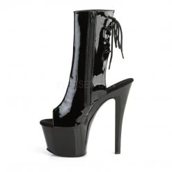 Pleaser Shoes 7" Heel Black Open Toe/Heel Ankle Boot*