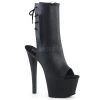 Pleaser 7" Heel Black Open Toe Platform Ankle Booties*
