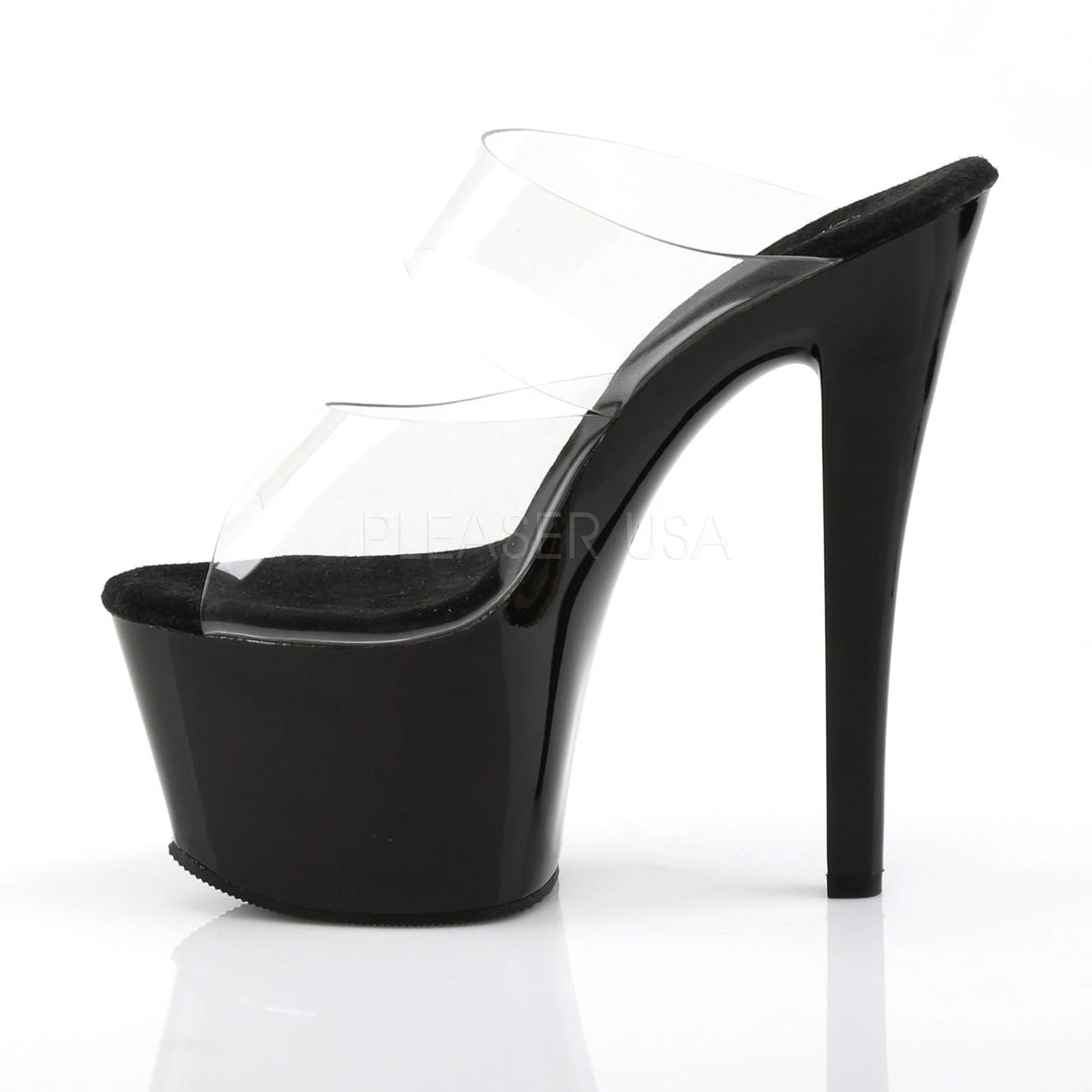 Pleaser 7" Black Platform Slide Pumps* Shoes 4 Pleaser 7" Black Platform Slide Pumps* Shoes