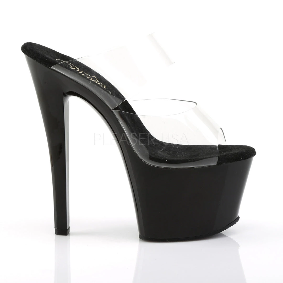 Pleaser 7" Black Platform Slide Pumps* Shoes 6 Pleaser 7" Black Platform Slide Pumps* Shoes