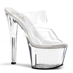 Pleaser Shoes 7" Clear Platform Slide Heels*