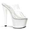 Pleaser 7" White Platform Slide High Heels*
