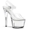 Pleaser 7" Clear Ankle Strap Heels*
