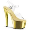 Pleaser Shoes 7" Clear/Gold Ankle Strap High Heels* 2 Pleaser Shoes 7" Clear/Gold Ankle Strap High Heels*