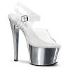 Pleaser Shoes 7" Clear/Silver Ankle Strap Pumps*