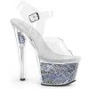 Pleaser 7" Clear/Silver Glitter Platform Pumps* Shoes 1 Pleaser 7" Clear/Silver Glitter Platform Pumps* Shoes