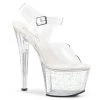 Pleaser Shoes 7" Clear Glitter Platform Heels*