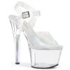 Pleaser 7" Heel Clear Ankle Strap Platforms*