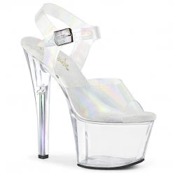 Pleaser 7" Heel Clear Ankle Strap Platforms*