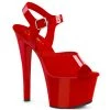 Pleaser 7" Red Ankle Strap Platform Heels*