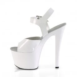 Pleaser 7" White Ankle Strap Platform Heels* 7 Pleaser 7