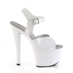 Pleaser 7" White Ankle Strap Platform Heels* 9 Pleaser 7