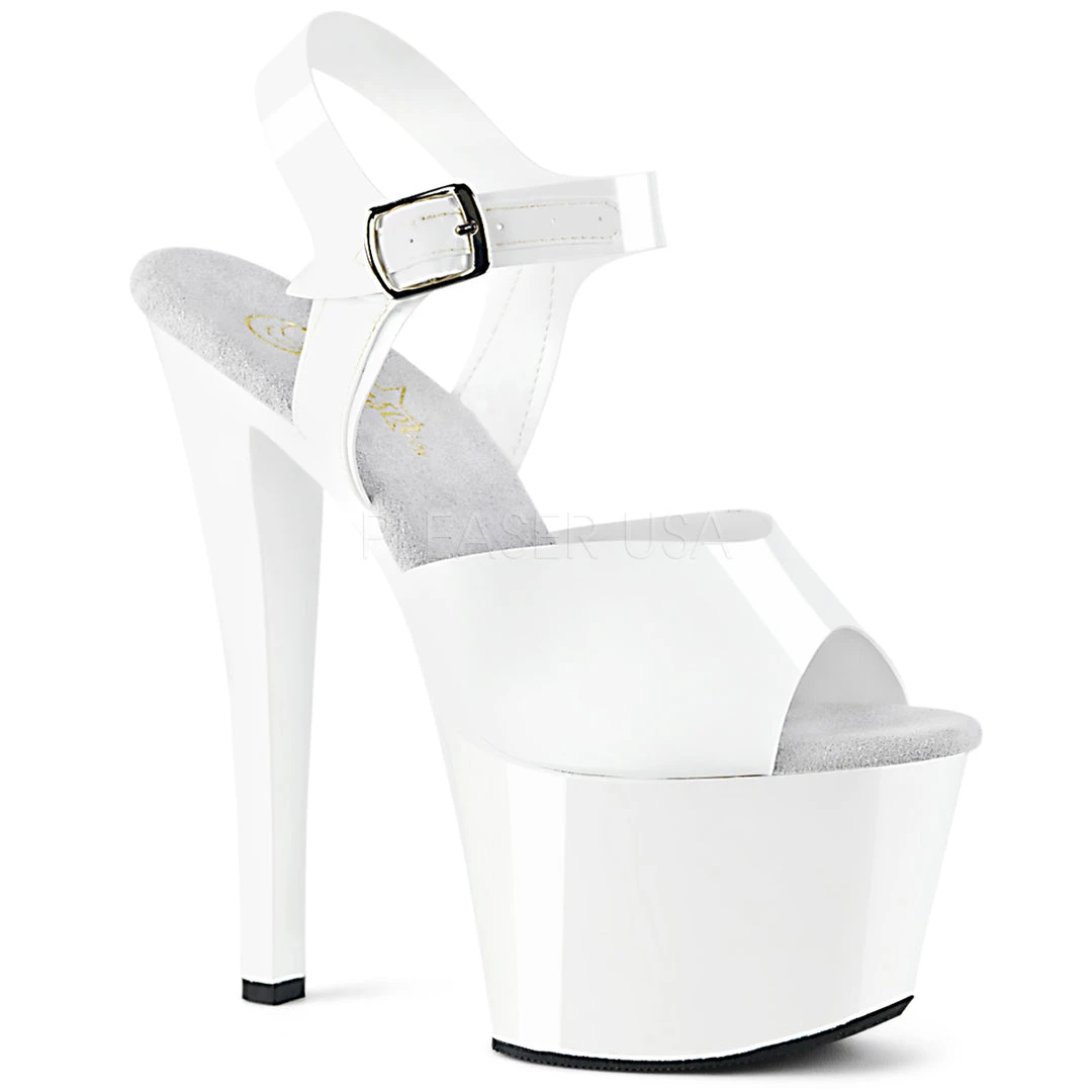 Pleaser 7" White Ankle Strap Platform Heels* 3 Pleaser 7" White Ankle Strap Platform Heels*