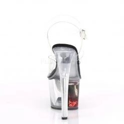 Pleaser Shoes 7" Heel Clear/Red Glitter Platforms* 8 Pleaser Shoes 7