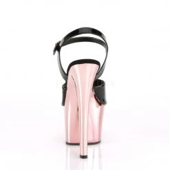 Pleaser Shoes Black/Rose Gold 7" Ankle Strap High Heels* 8 Pleaser Shoes Black/Rose Gold 7