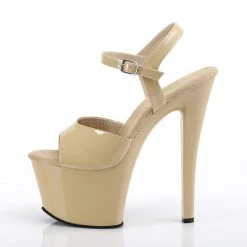 Pleaser 7" Beige Ankle Strap Platform Heels* Shoes 7 Pleaser 7