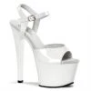 Pleaser 7" White Platform Pumps*