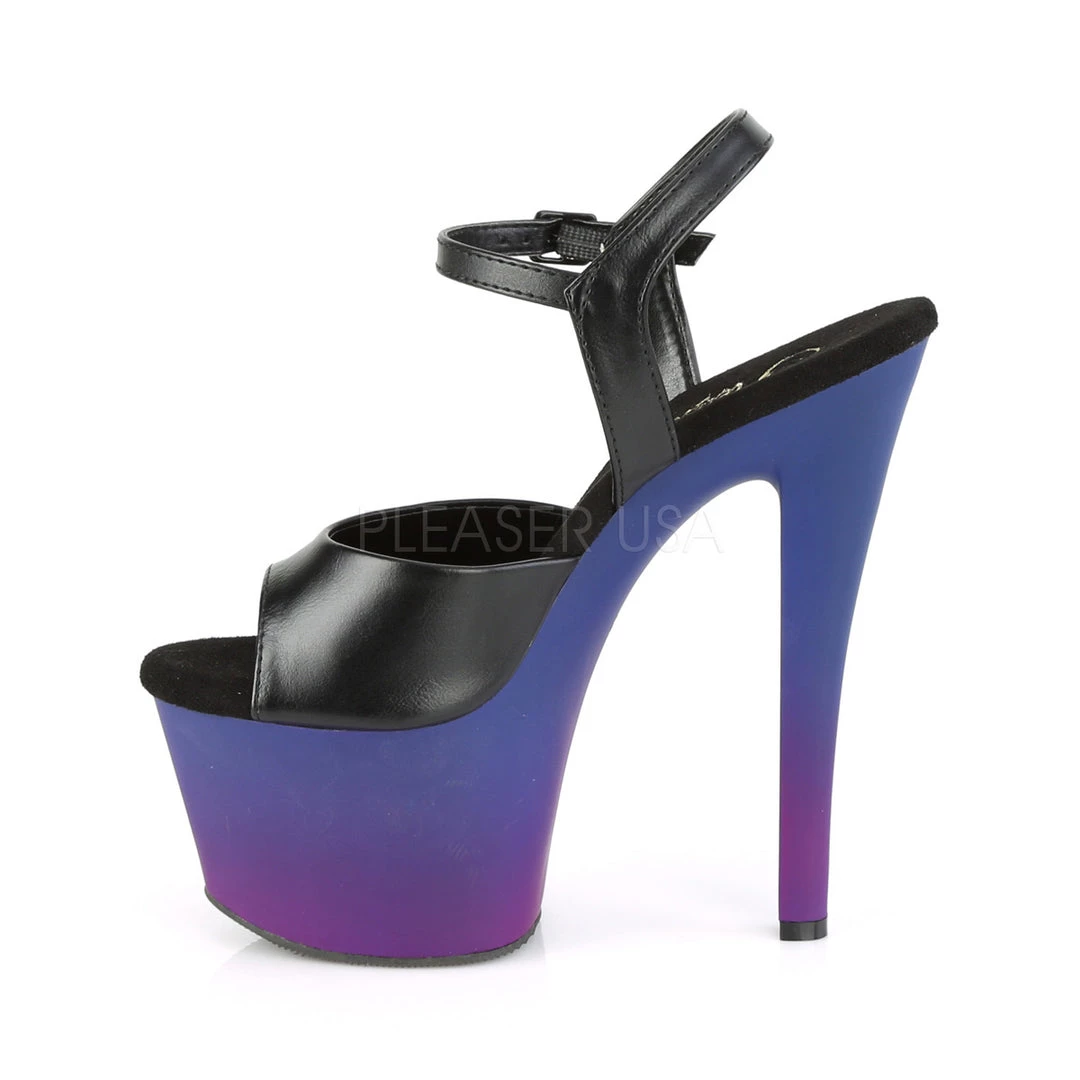 Pleaser Shoes 7" Heel Black/Blue Faux Leather Platforms* 4 Pleaser Shoes 7" Heel Black/Blue Faux Leather Platforms*