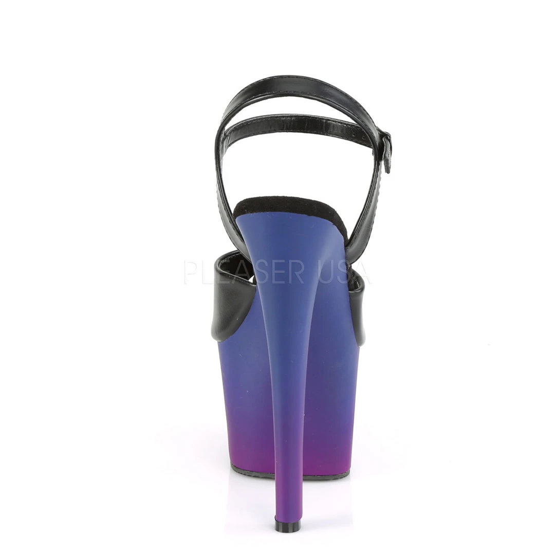 Pleaser Shoes 7" Heel Black/Blue Faux Leather Platforms* 5 Pleaser Shoes 7" Heel Black/Blue Faux Leather Platforms*
