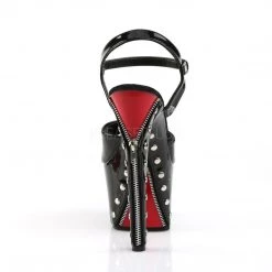 Pleaser Shoes 7" Black/Red Ankle Strap Platform Heels* 8 Pleaser Shoes 7