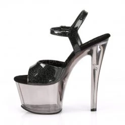 Pleaser 7" Heel Black Glitter Platform Shoes* 7 Pleaser 7
