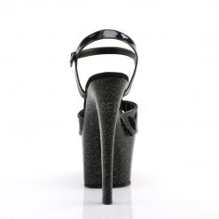 Pleaser 7 Inch Black Ankle Strap Heels*