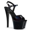 Pleaser 7 Inch Black Ankle Strap Heels*