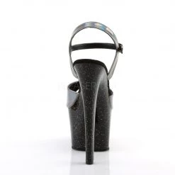 Pleaser 7" Black/Silver Ankle Strap Platform Pumps* 8 Pleaser 7