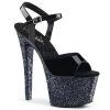 Pleaser Black 7" Glitter High Heels*